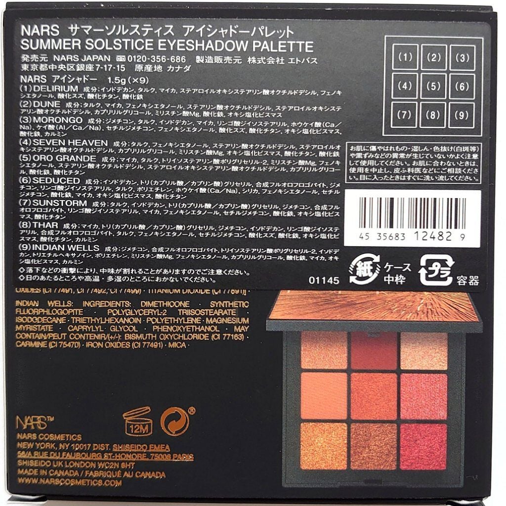 サマーソルスティス アイシャドーパレット/NARS/アイシャドウパレットを使ったクチコミ(3枚目)