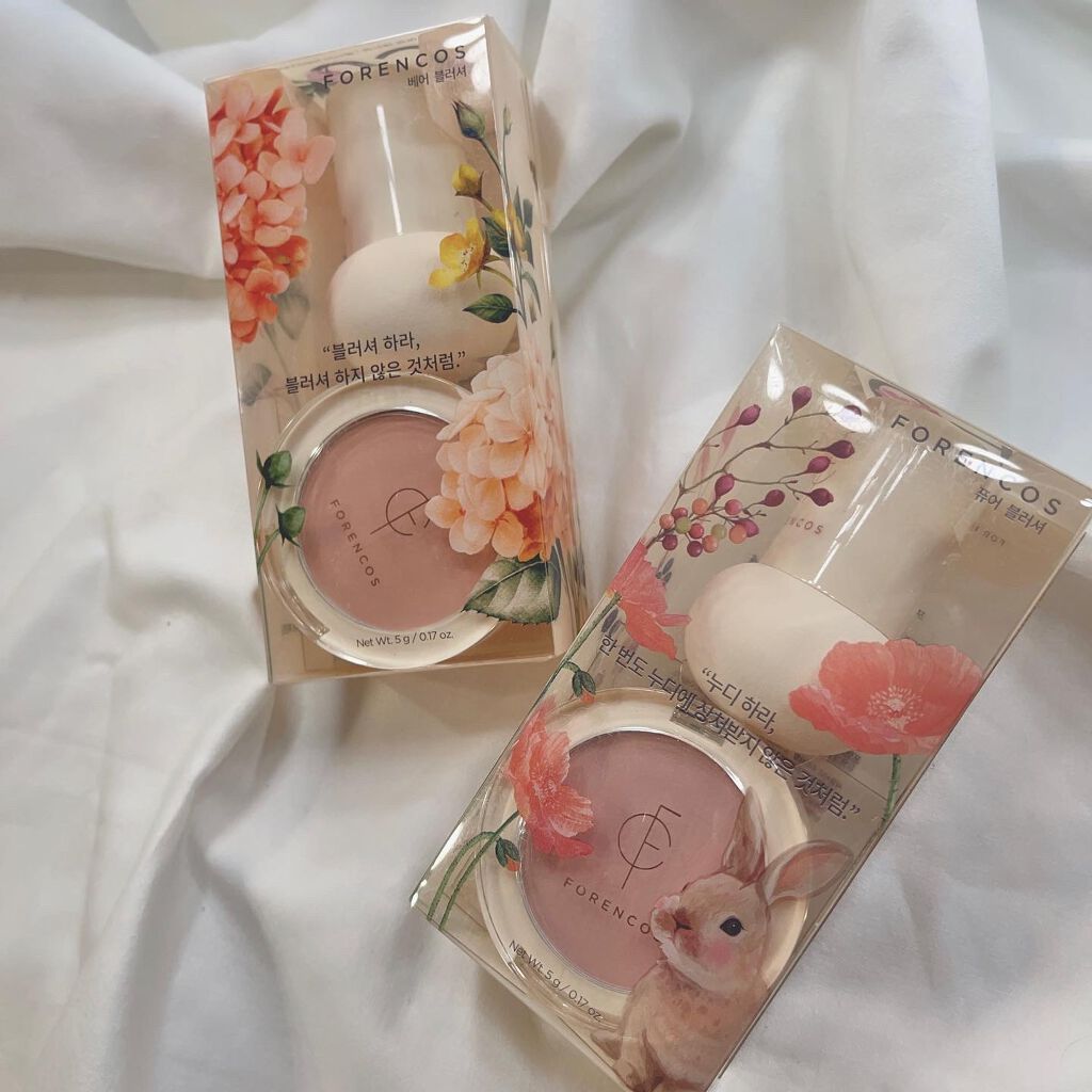 ベアブラッシャー パフ付き/フォレンコス/パウダーチークを使ったクチコミ(5枚目)