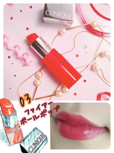 CLINIQUE クリニーク ポップ シアーのクチコミ「✨CLINIQUE　ポップシアー　03ファイアーボールポップ　税込 ¥3,456✨

別名「色.....」（2枚目）