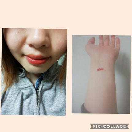 グラスティングウォーターティント 01 コーラル ミスト/rom&nd/リップティントを使ったクチコミ(2枚目)