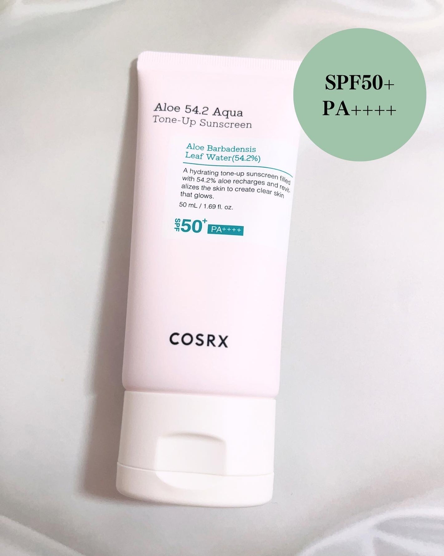 アロエ54.2アクアトーンアップUVクリーム SPF50+ PA++++/COSRX/日焼け止めクリームを使ったクチコミ(2枚目)