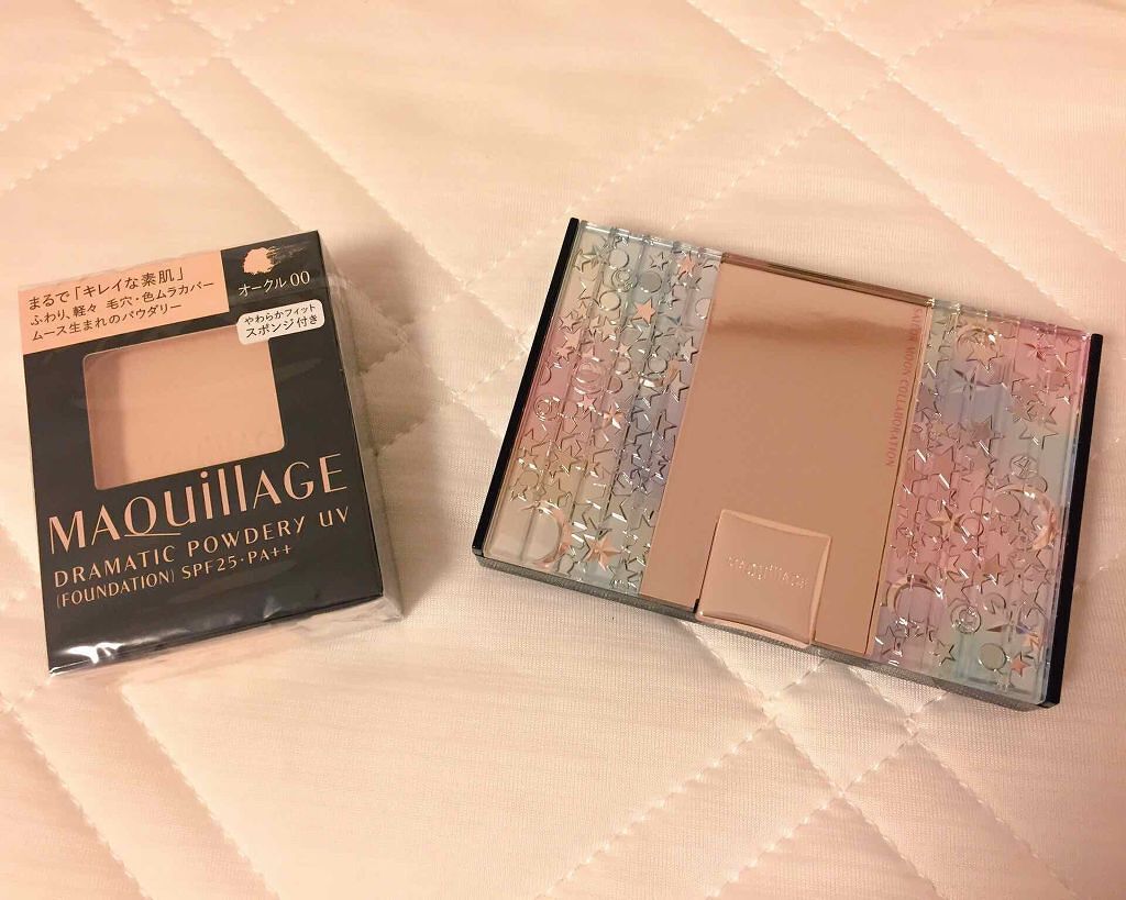 ドラマティックパウダリー UV ミニパクト オークル00/マキアージュ/パウダーファンデーションを使ったクチコミ（1枚目）