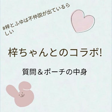 こんにちは!!ふゆです

今回は!梓ちゃんとのコラボです♡

今回は、共通の質問5つと、学校＆お出かけ用のポーチを紹介します～!!

5つ目は最後に一言で、1つ目＆2つ目は梓ちゃん、3つ目＆4つ目は私が