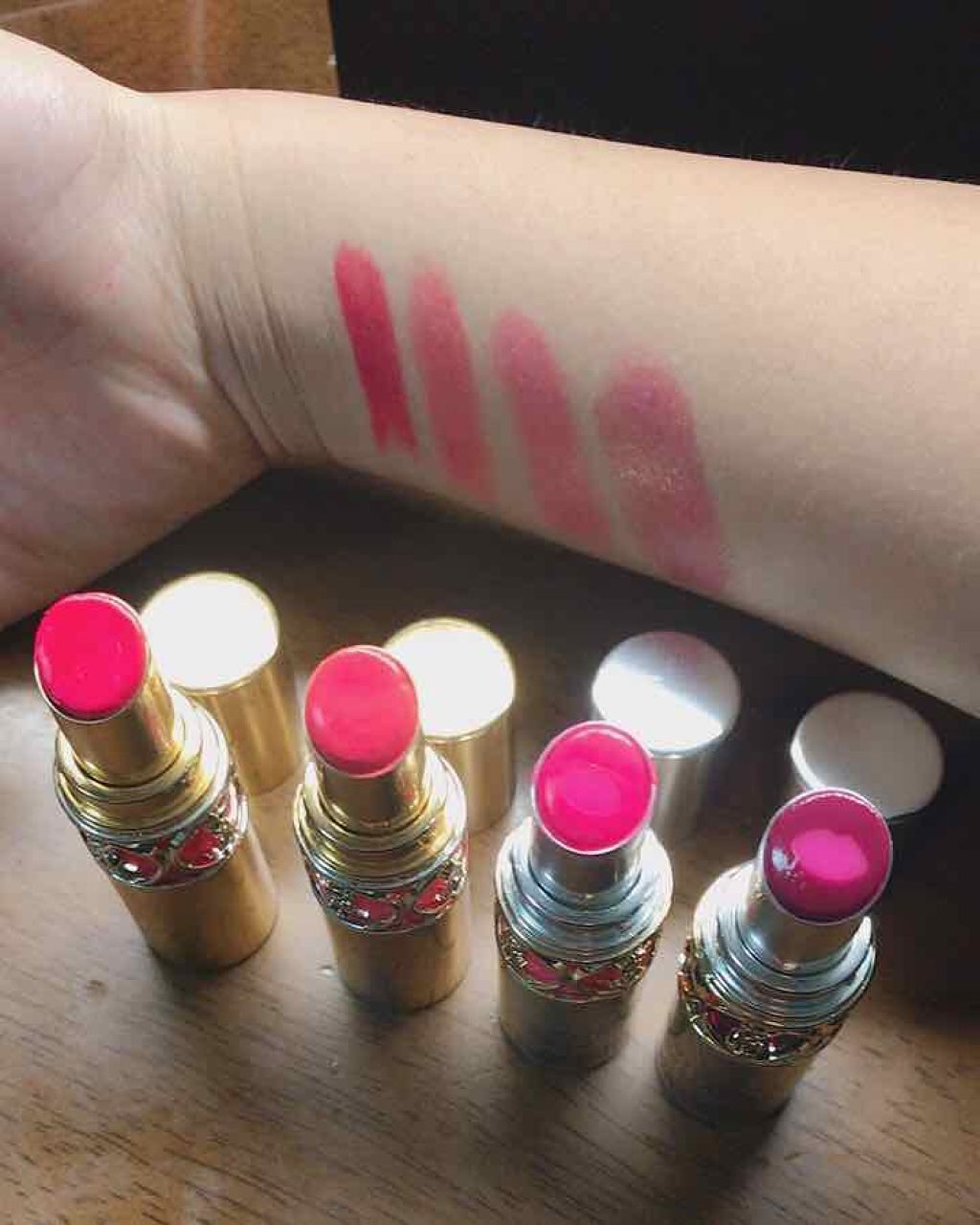 ルージュ ヴォリュプテ シャイン/YVES SAINT LAURENT BEAUTE/口紅を使ったクチコミ(2枚目)