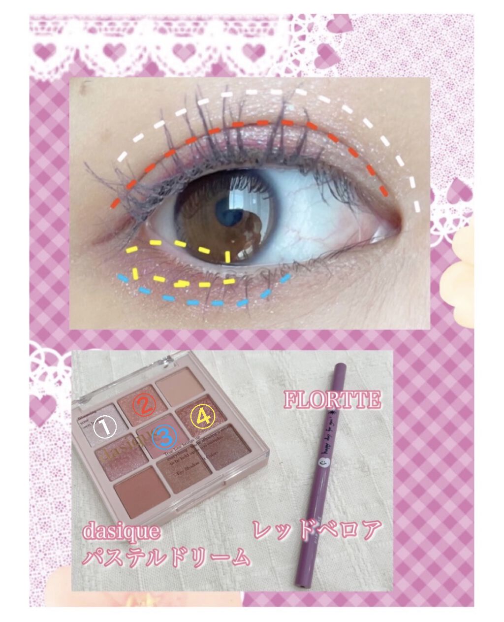 スマイルハート カラージェルアイライナー/FLORTTE/ジェルアイライナーを使ったクチコミ（2枚目）