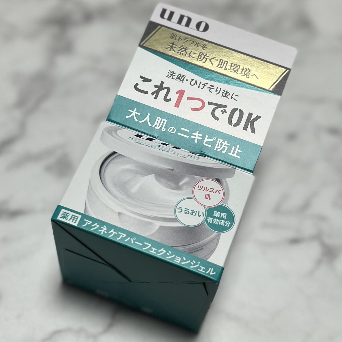 ウーノ　アクネケア パーフェクションジェル　　　ｆＡ  （医薬部外品）/UNO/オールインワン化粧品を使ったクチコミ（2枚目）