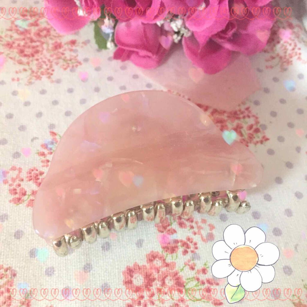 珈琲豆♡ on LIPS 「珈琲豆♡のヘアアクセサリーピンククリアクリップダイソーで前に購..」(1枚目)