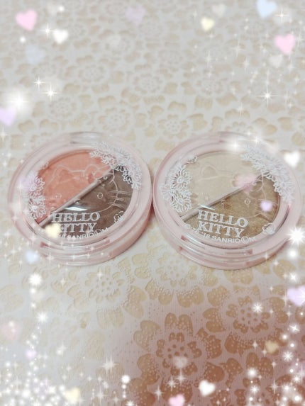 パウダーアイシャドウ ブルーミングキティ/DAISO/アイシャドウパレットを使ったクチコミ(1枚目)