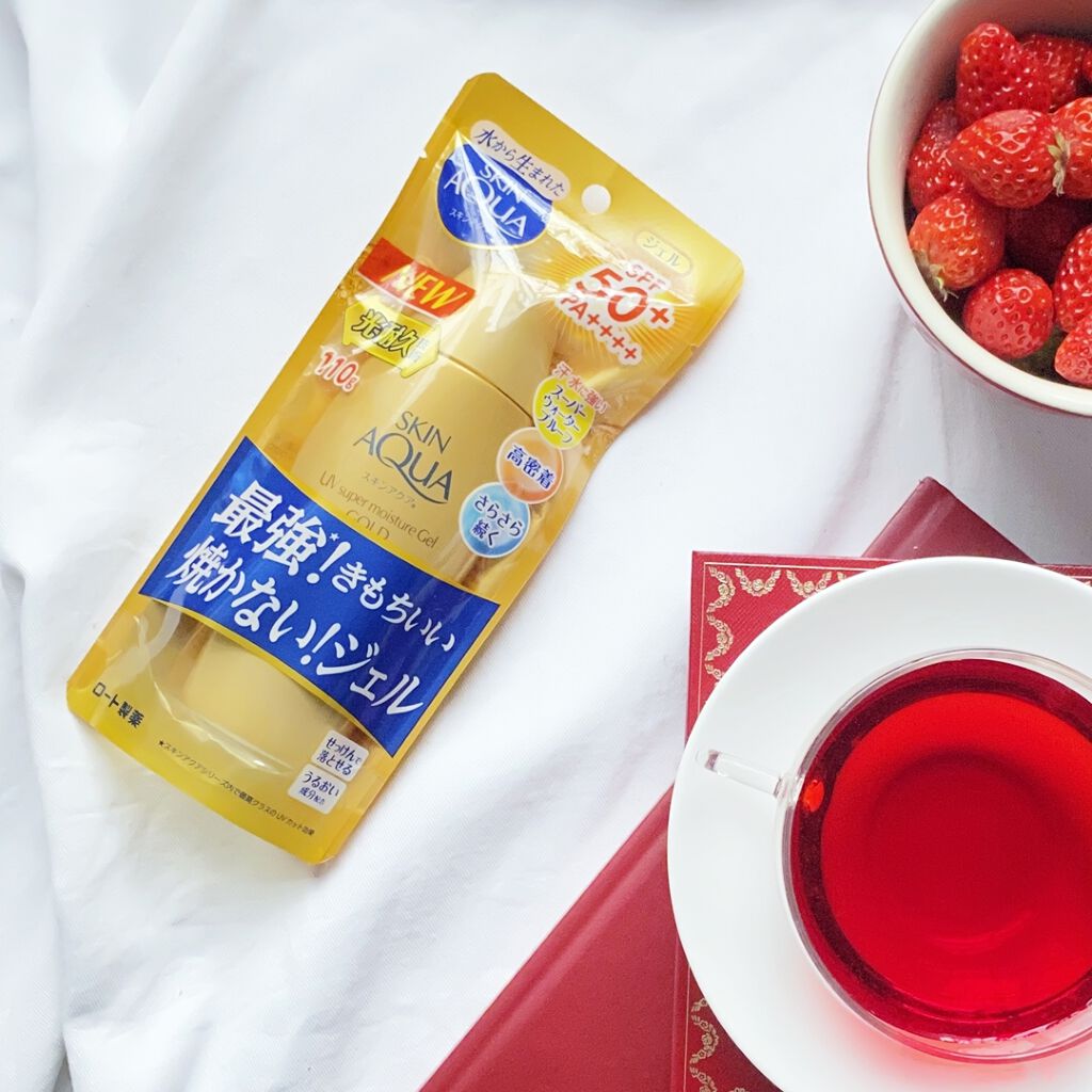 スーパーモイスチャージェルゴールド/スキンアクア/日焼け止めジェルを使ったクチコミ（1枚目）