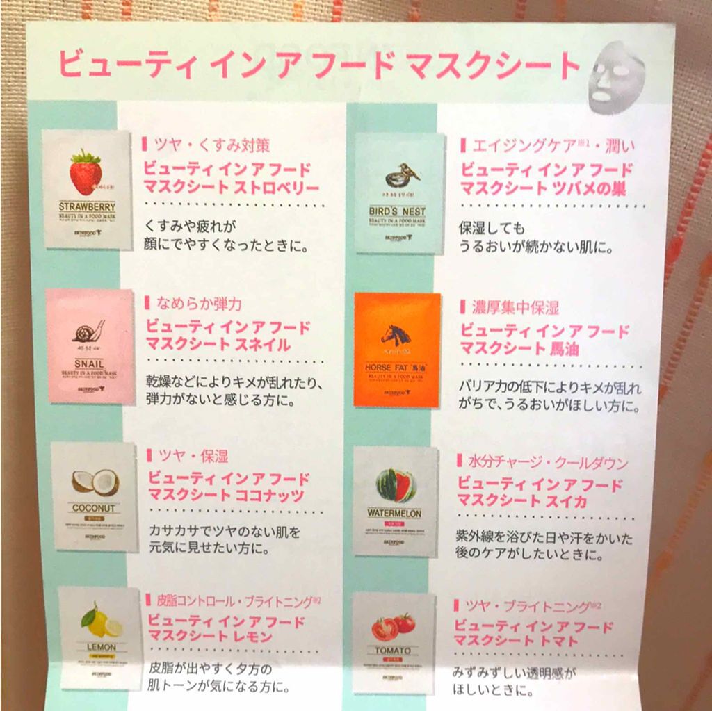 ビューティーインアフードマスクシート/SKINFOOD/シートマスク・パックを使ったクチコミ(2枚目)