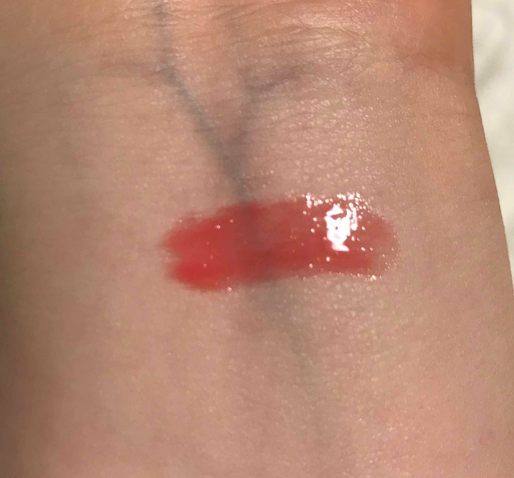 フォーエヴァージューシー オイルルージュ グロウ 01 fortune strawberry/JILL STUART/口紅を使ったクチコミ（2枚目）