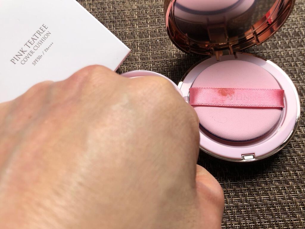 ピンクティーツリーカバークッション/APLIN/クッションファンデーションを使ったクチコミ(4枚目)