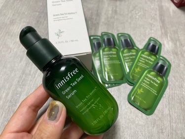 2021.9.14💚
☑︎ #innisfree
☑︎ #イニスフリー
☑︎ #グリーンティーシード セラム N

初めてのイニスフリー！
友達がおすすめしてたので🙆‍♀️
導入美容液ってことで、風呂上