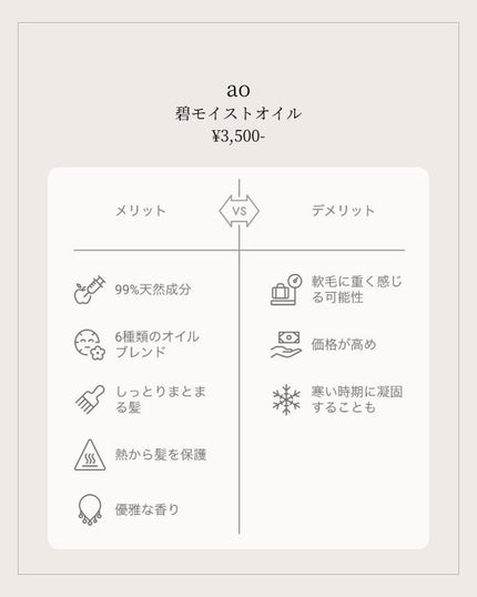 碧 モイストオイル〈金木犀〉/碧(ao)/アウトバストリートメントを使ったクチコミ(2枚目)