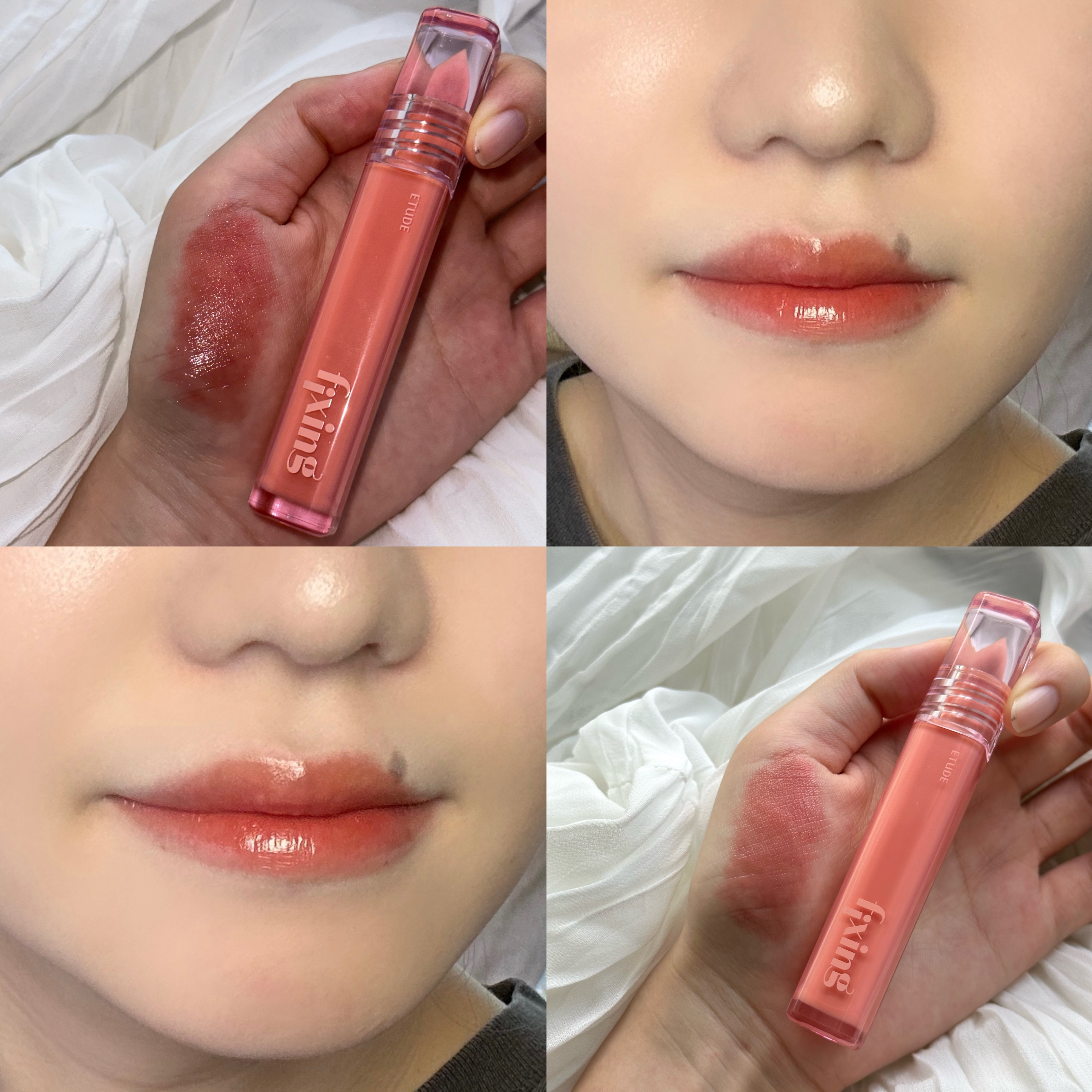 グロウ フィクシングティント ピュアコーラル/ETUDE/リップティントを使ったクチコミ（2枚目）