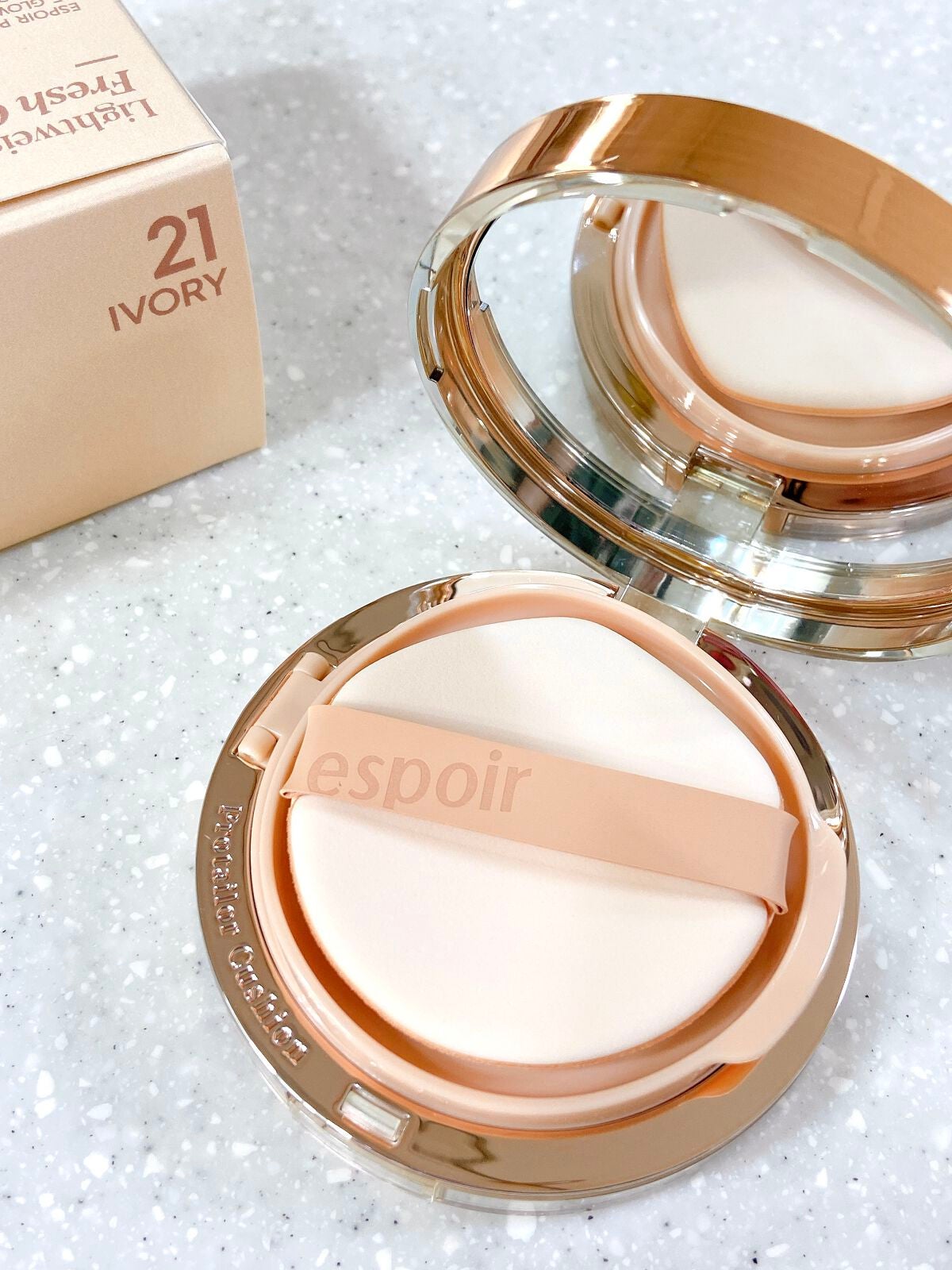 プロテーラービーグロウクッション ニュークラス/espoir/クッションファンデーションを使ったクチコミ(4枚目)