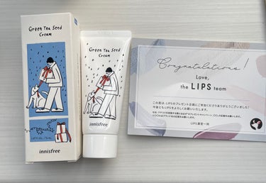 innisfree 【HOLIDAY】グリーンティーシード　モイスト　クリームのクチコミ「LIPSのプレゼントキャンペーンで、頂きました🎶

【使った商品】
＊イニスフリー　グリーンテ.....」（2枚目）