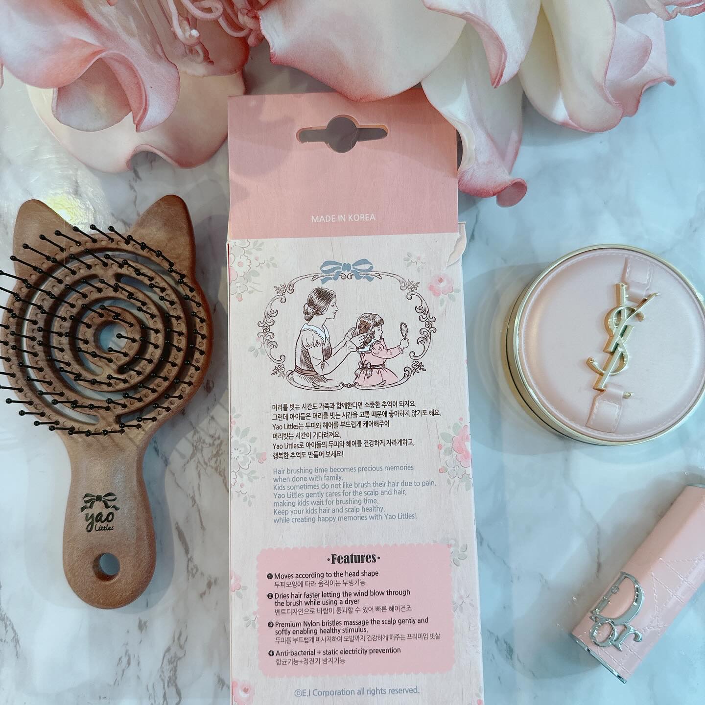 ウッドスクエアヘアブラシ/yao/ヘアブラシを使ったクチコミ（3枚目）