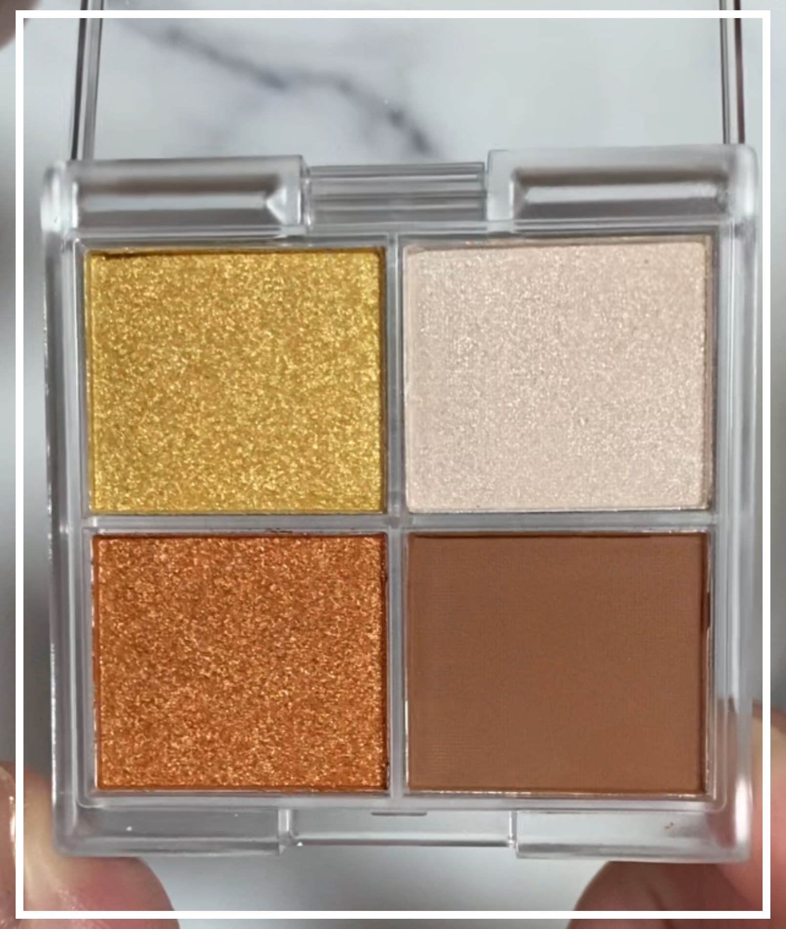 チアミーカラー 4色アイシャドウパレット/セリア/パウダーアイシャドウを使ったクチコミ（3枚目）