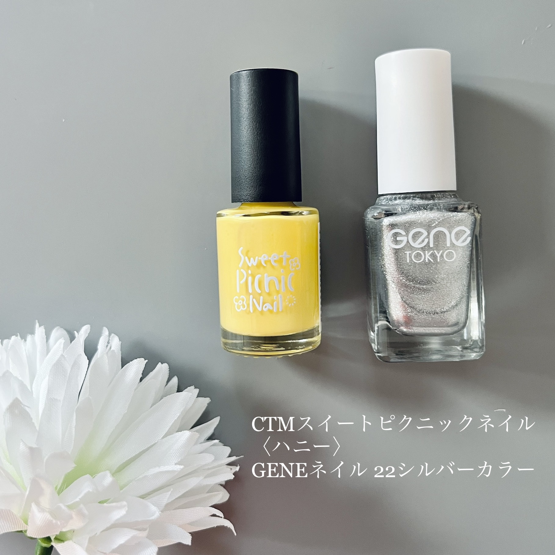 gene TOKYO ネイル シルバーカラー/DAISO/マニキュアを使ったクチコミ（2枚目）