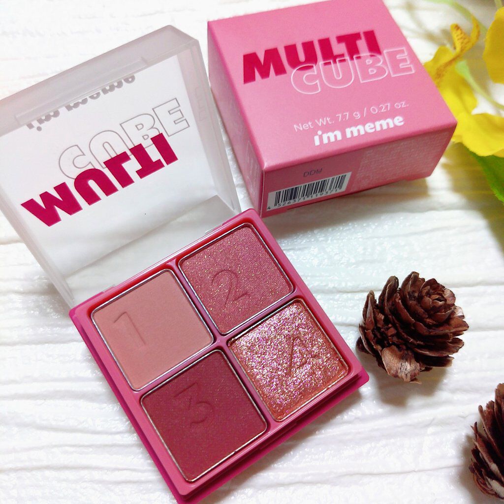 マルチキューブ 004 グラムローズ/i’m meme/アイシャドウパレットを使ったクチコミ（3枚目）