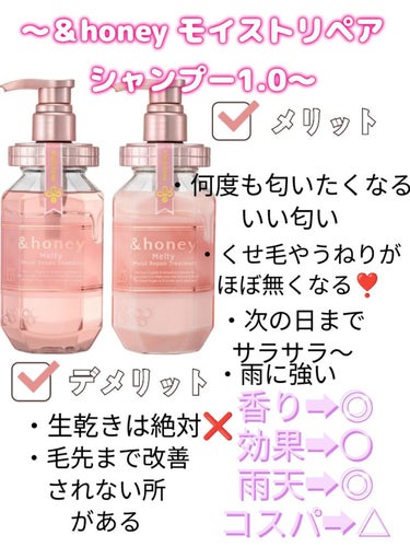 &honey Melty モイストリペア シャンプー1.0／モイストリペア ヘアトリートメント2.0/&honey/シャンプー・コンディショナーを使ったクチコミ（3枚目）