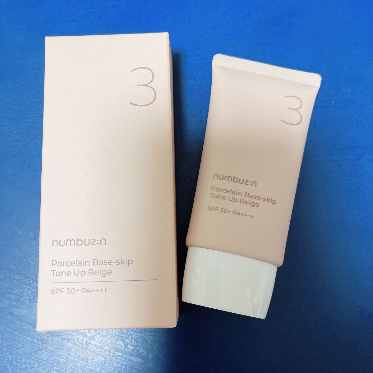 3番 ノーファンデ陶器肌トーンアップクリーム/numbuzin/化粧下地を使ったクチコミ（1枚目）