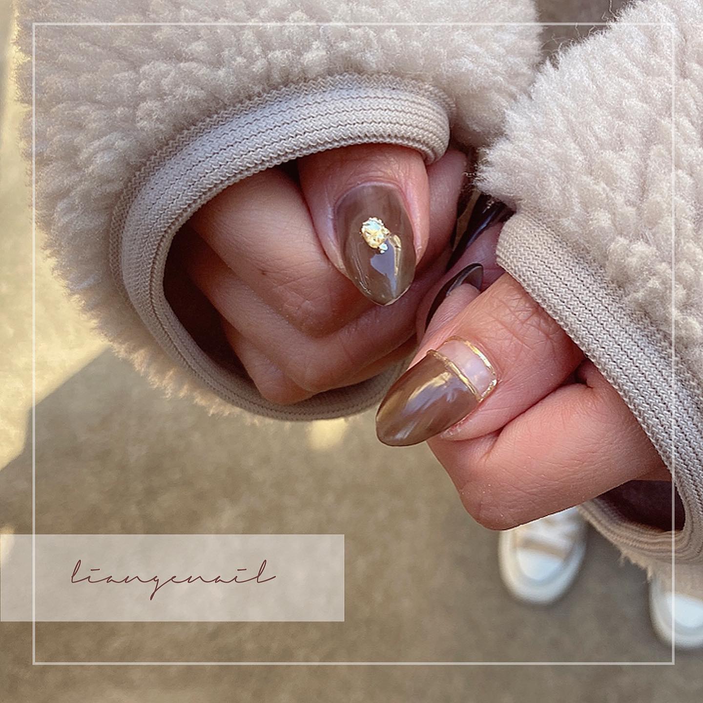 #リアンジェネイル,#柏ネイル,#ネイル,#ニュアンスネイル,#ミラーネイル,#ブラウンネイルのネイルデザイン