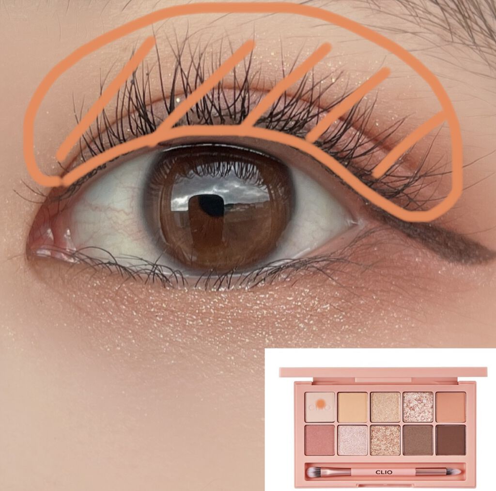 プロ アイ パレット 07 PEACH GROOVE/CLIO/アイシャドウパレットを使ったクチコミ（3枚目）