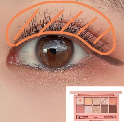 プロ アイ パレット 07 PEACH GROOVE/CLIO/アイシャドウパレットを使ったクチコミ(3枚目)