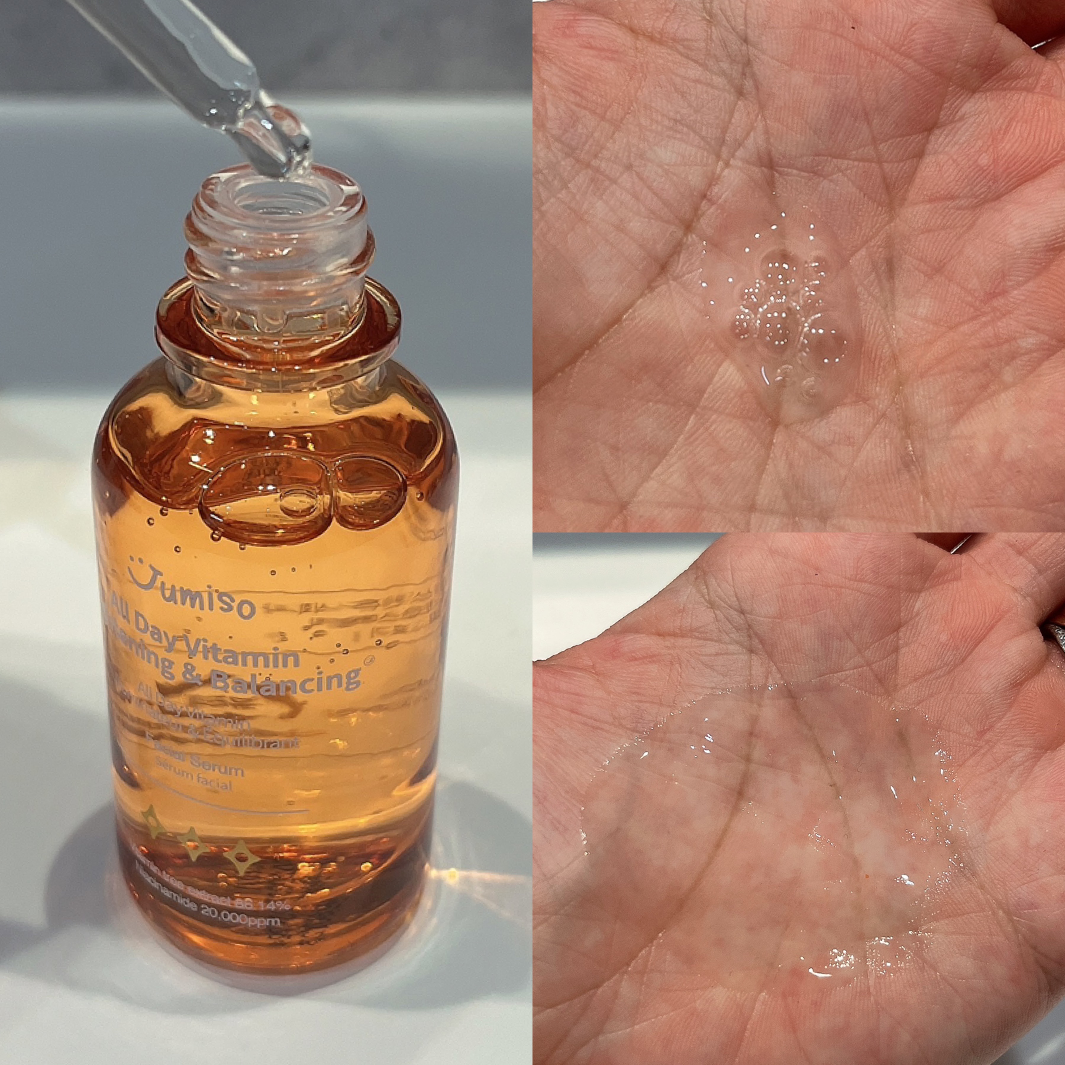 オールデイビタミンブライトニング＆バランシングフェイシャルセラム/JUMISO/美容液を使ったクチコミ（3枚目）
