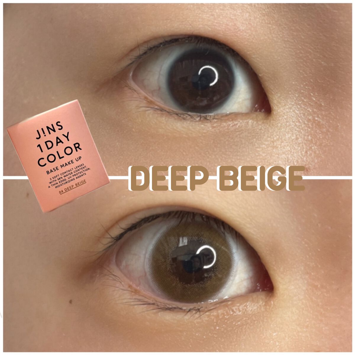 JINS1DAYCOLOR 03  MID BROWN(BASE MAKE UP)/JINS/ワンデー（１DAY）カラコンを使ったクチコミ（3枚目）