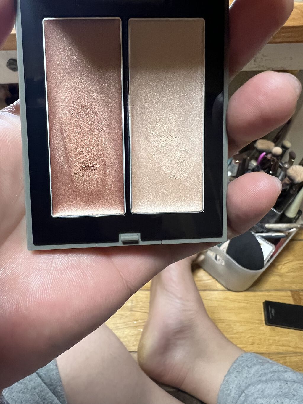 THREE シマリング グロー デュオ/THREE/クリームハイライトを使ったクチコミ（2枚目）