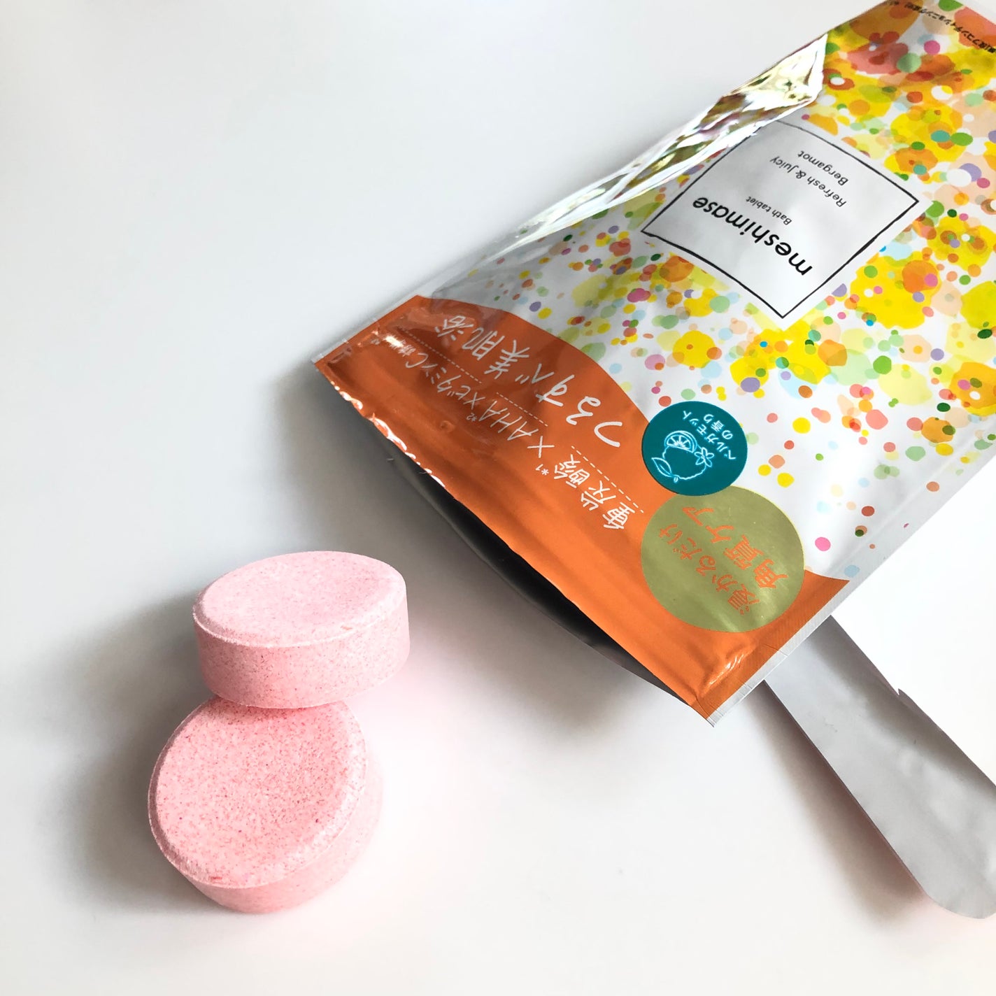 meshimase バスタブレット リフレッシュ&ジューシーなベルガモットの香り/meshimase/炭酸系入浴剤を使ったクチコミ(4枚目)