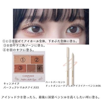 パーフェクトマルチアイズ/キャンメイク/アイシャドウパレットを使ったクチコミ(4枚目)