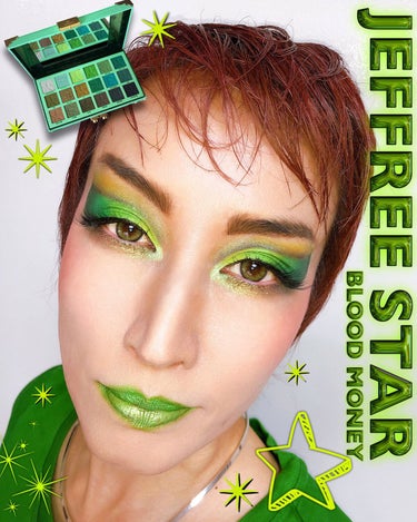 Jeffree Star Cosmetics BLOOD MONEY PALLETのクチコミ「＼グリーンを思いきり楽しもう💚／
踊るさるのカットクリースシリーズ★
💚✨💚✨💚✨💚✨💚✨
※.....」（1枚目）