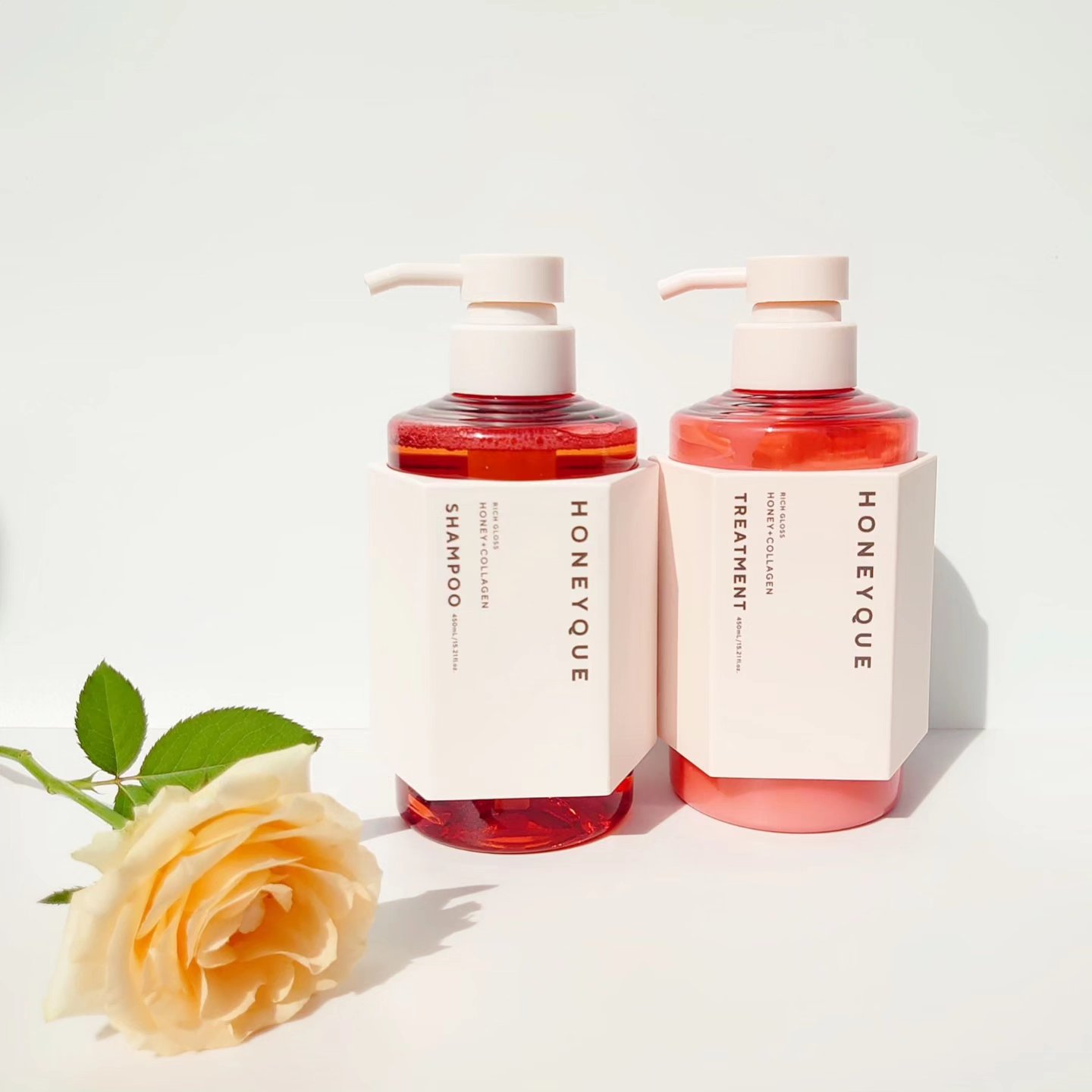 リッチグロス シャンプー シャイニー／ヘアトリートメント シャイニー トリートメント本体 450ml/ハニーク/市販シャンプーを使ったクチコミ（1枚目）