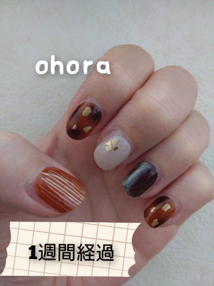 セミキュアジェルネイル(ハンド)/ohora/ネイルシールを使ったクチコミ(1枚目)