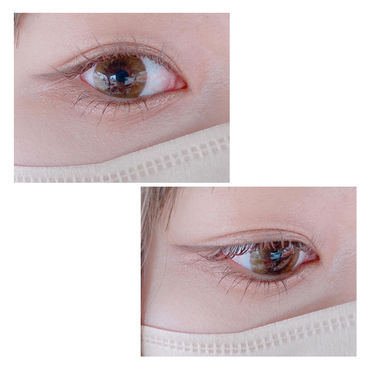 おすすめマスカラ。
(写真では上にブラウン、したまつ毛はブラックを塗っています)
ダマになりにくく、めちゃ伸びる。
繊維が沢山で長めなので上手く塗らないと変なところに付いたりする。そうゆう時はちょっと引っ張れば取れていい感じかも。
たまに繊