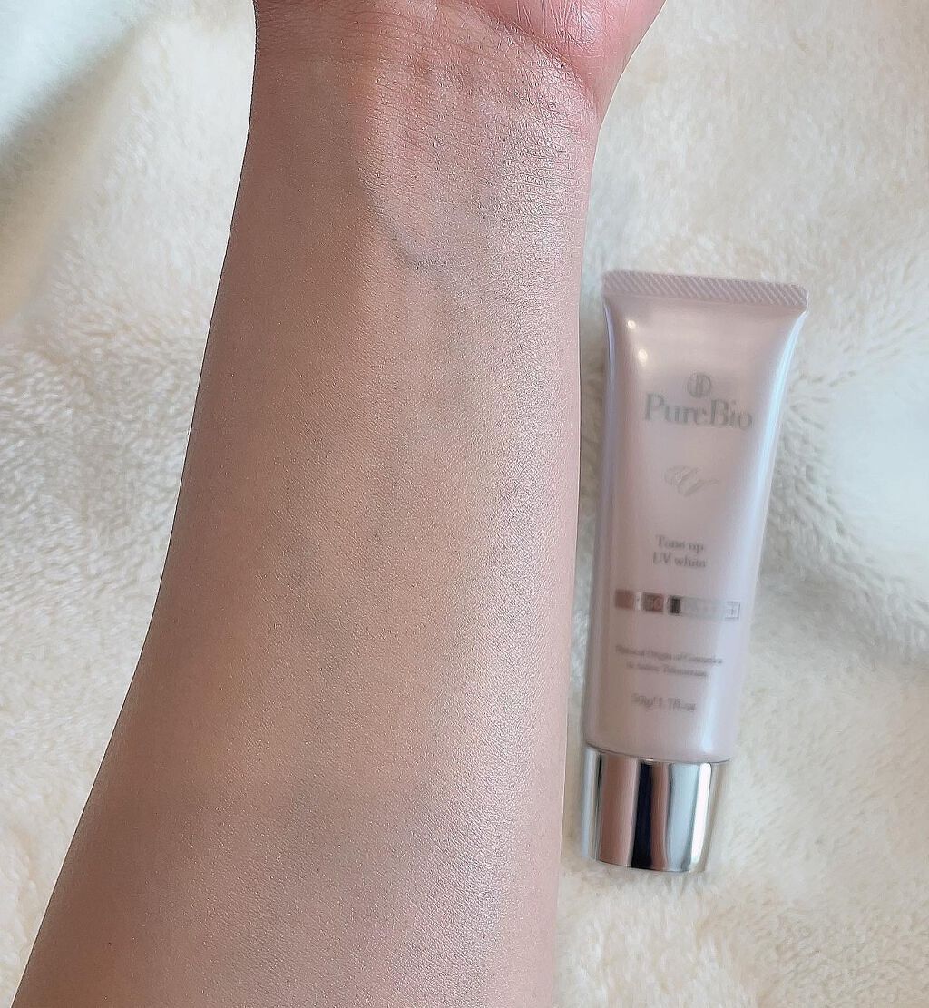 トーンアップUVホワイト/ピュールビオ/日焼け止めクリームを使ったクチコミ(6枚目)
