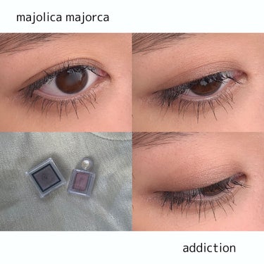 ADDICTION
ザ アイシャドウ
68　Nostalgia

MAJOLICA MAJORCA
シャドーカスタマイズ
BE384　コルク

①nostalgia→二重幅、下目尻1/2
②コルク→アイ