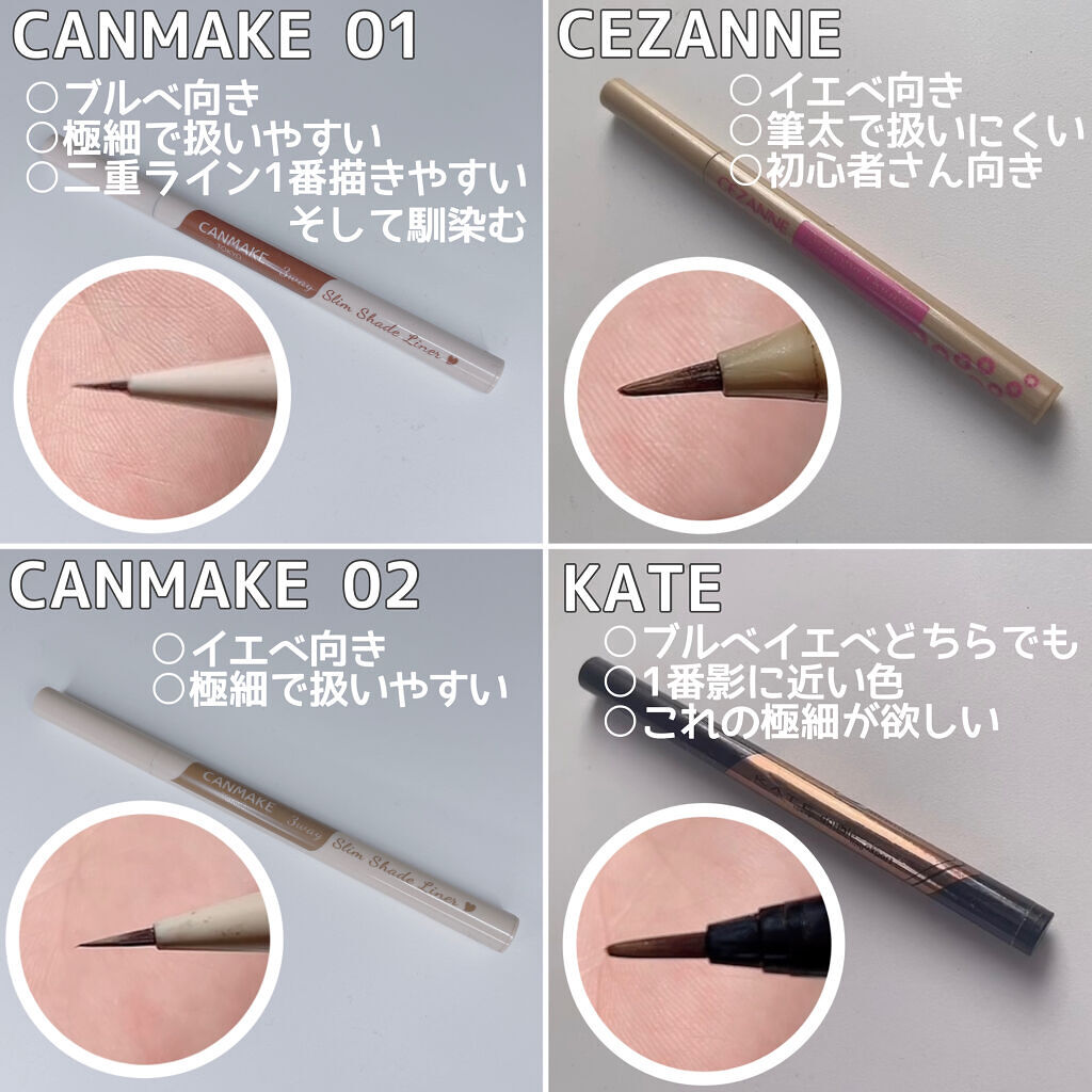 3wayスリムシェードライナー/キャンメイク/リキッドアイライナーを使ったクチコミ（2枚目）