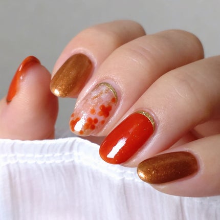 ミルクティ on LIPS 「✴✴#金木犀ネイル🧡✴先月、スキューズミーさんのプレゼントキャ..」(7枚目)