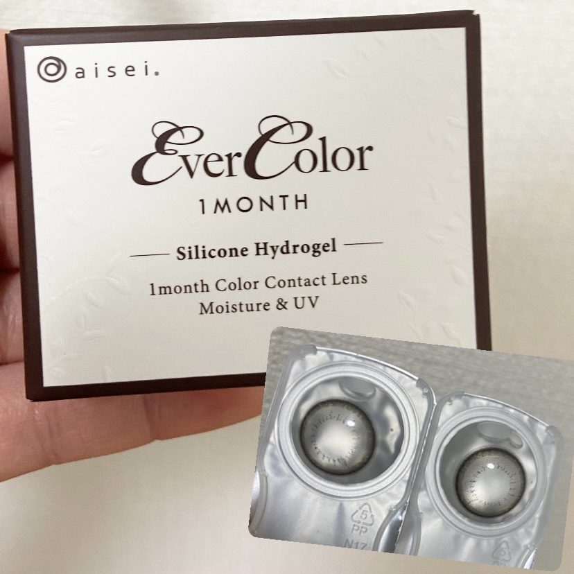 エバーカラーマンスリー パールスノーグレー/エバーカラー/１ヶ月（１MONTH）カラコンを使ったクチコミ（3枚目）