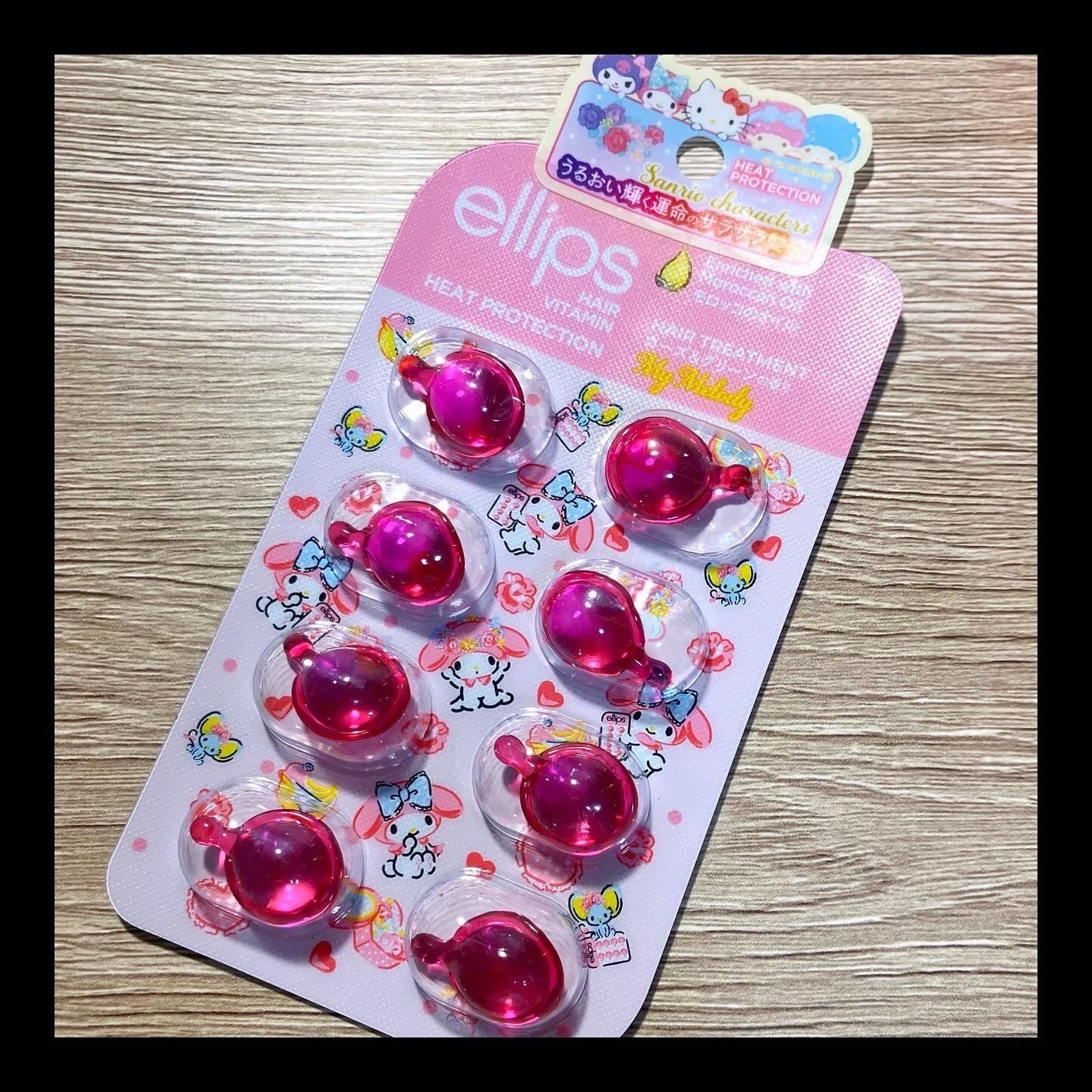 【サンリオ限定デザイン】ellips(エリップス)ヘアオイル シートタイプ8粒 (ピンク/ローズ&グリーンの香り)マイメロ/ellips/ヘアオイルを使ったクチコミ(1枚目)