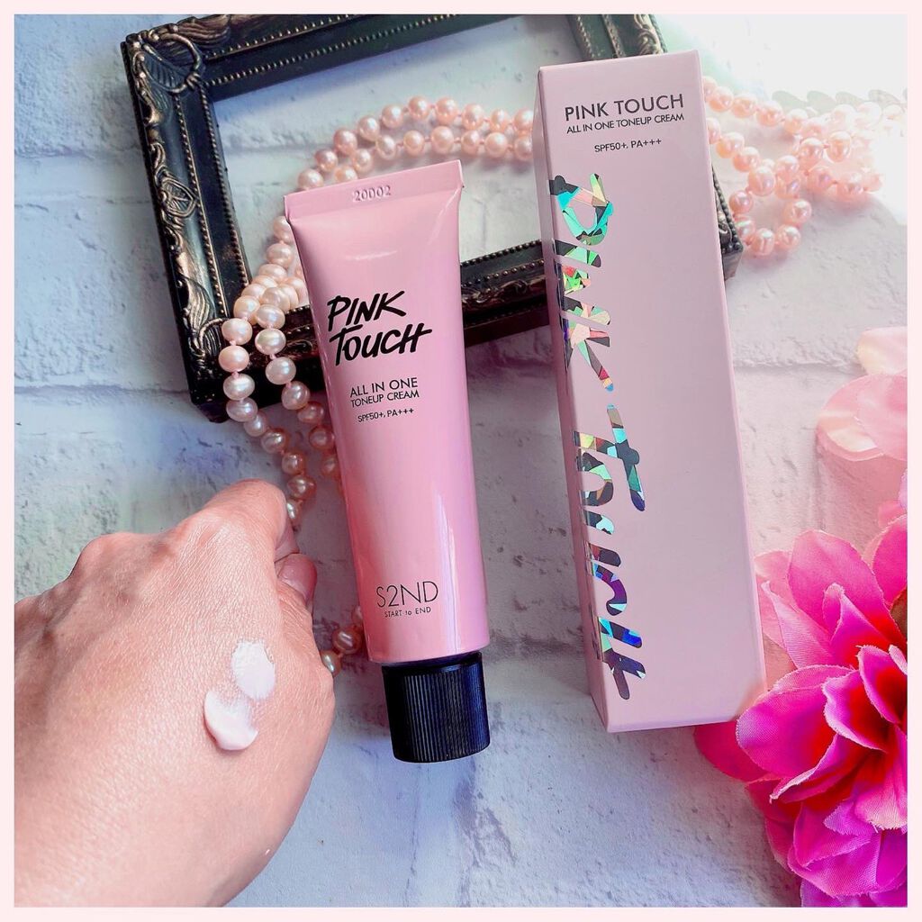 ピンクタッチ UVトーンアップクリーム/S2ND/化粧下地を使ったクチコミ（2枚目）
