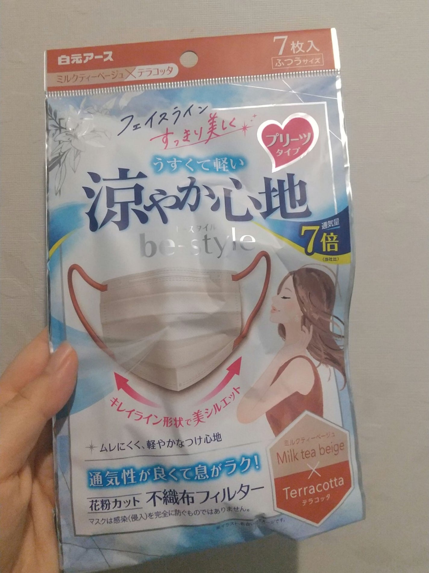 ビースタイル プリーツタイプ 涼やか心地/be-style/マスクを使ったクチコミ(1枚目)