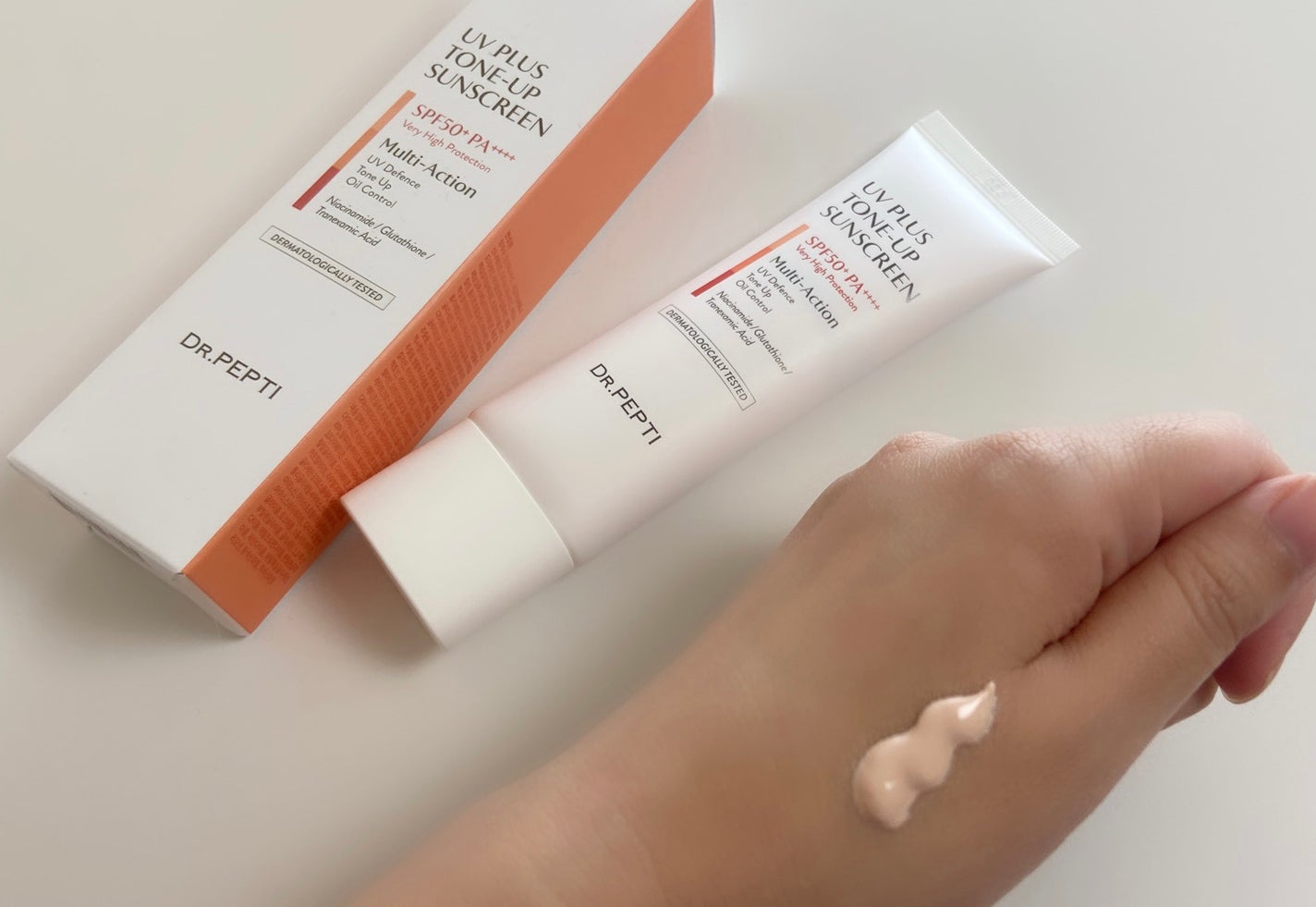 UVプラス トーンアップサンスクリーン/DR.PEPTI/日焼け止めミルクを使ったクチコミ(2枚目)