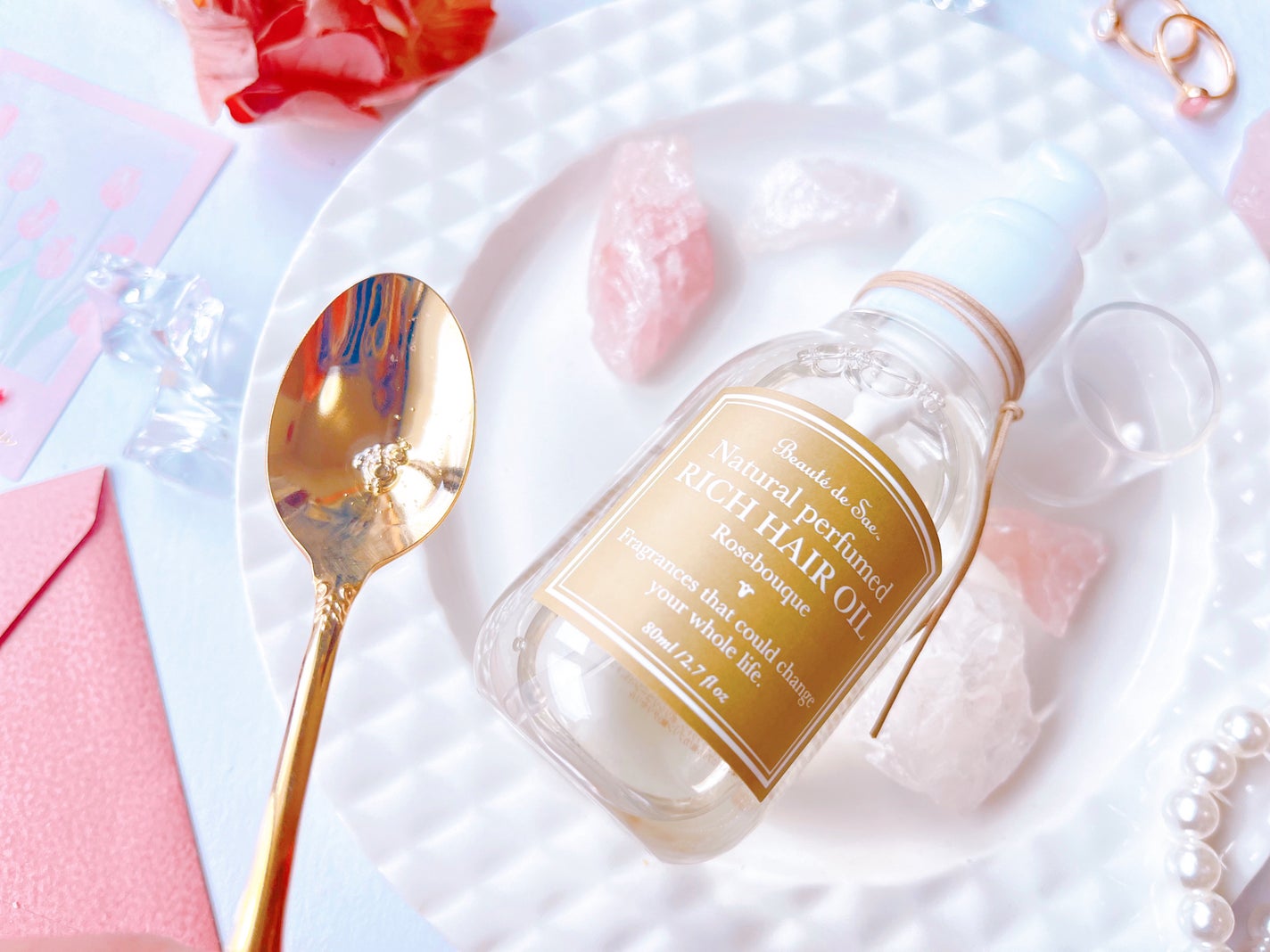 ナチュラル パフュームド リッチ ヘアオイル (ローズブーケ)/ボーテ デュ サエ/ヘアオイルを使ったクチコミ(1枚目)