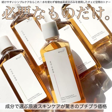 CHAEB GONGGAN スキンケアトナーのクチコミ「高コスパで続けやすい！
水不使用の成分100%集中トナー🪴🧪
 
*─────────────.....」（1枚目）